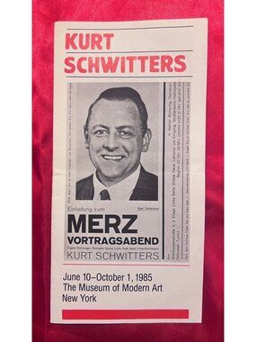 Kurt Schwitters MERZ MoMA 1985 Exhibition Brochure NYC Dada Bauhaus Art